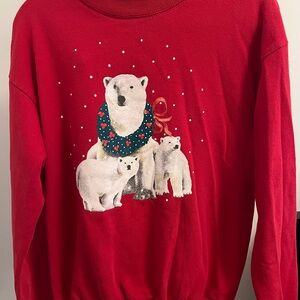 Vintage Red Polar Bear Holiday Sweater
